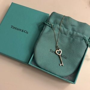 Tiffany & Co. Mini Heart Key Silver Pendant
